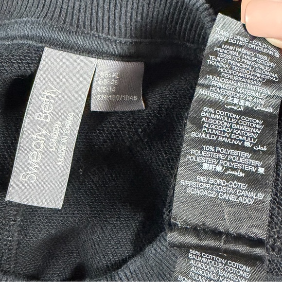 SWEATY BETTY Anthro Revive Mini Pullover T-Shirt Sweater Dress Black XL - Picture 9 of 9